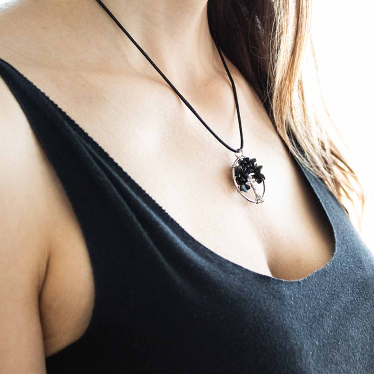 Tree of Life Pendant - Black Agate - view 6