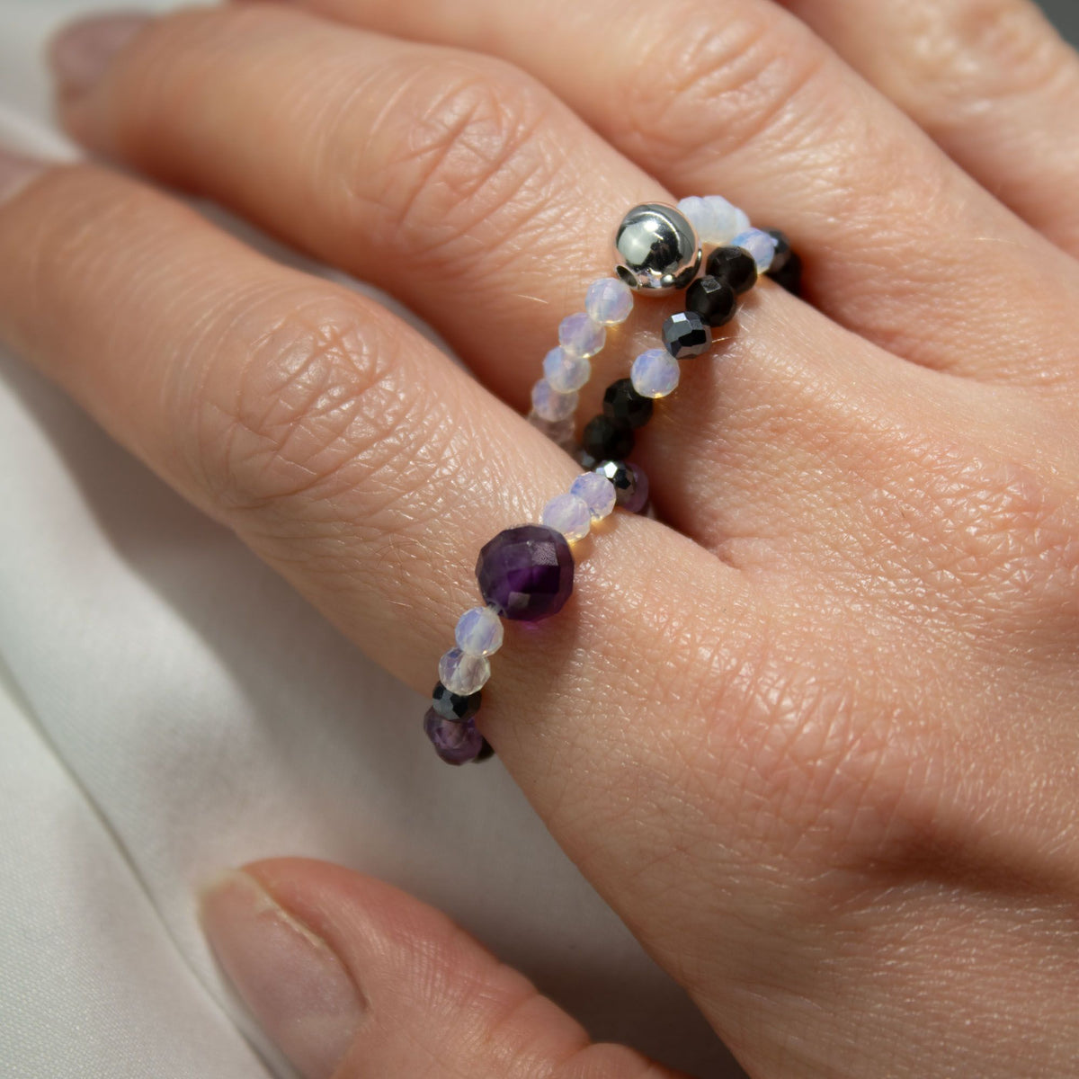 Nymph Spirit Gemstone Ring Set - Full Moon - view 7