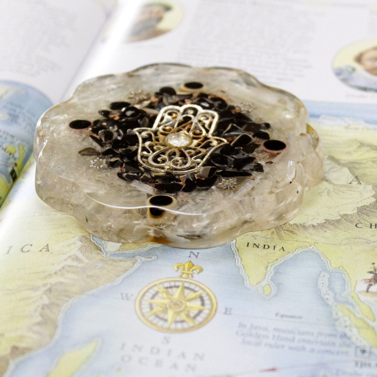 Orgonite Desk Power Packs - Hamsa with Sellonite - Med - view 3