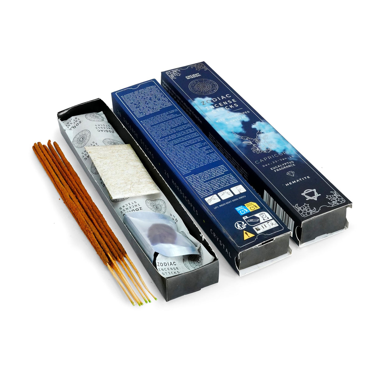 Eucalyptus Zodiac Gemstone Crystal Incense - Capricorn - view 2