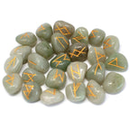 Runes Stone Set in Pouch - Green Aventurine - view 3