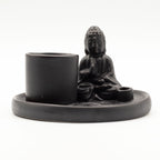 Multi Purpose Buddha Incense Plate - Ceramic Matt Black - view 8