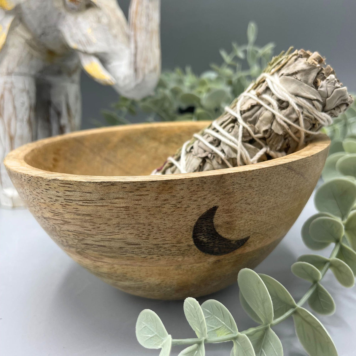 Wooden Smudge Bowl - Three Moons - Large - view 2