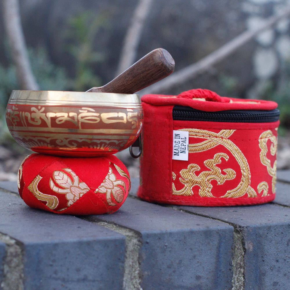 Mini Singing Bowl Gift Set - Red - view 3