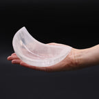 Crescent moon dish carved from white Moroccan selenite - view 6
