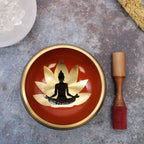 Lrg Buddha Singing Bowl Set - Black/Orange 14cm - view 3