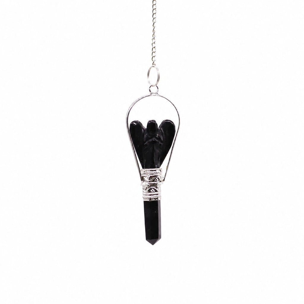 Angel Pendulum with Ring - Black Agate - view 3