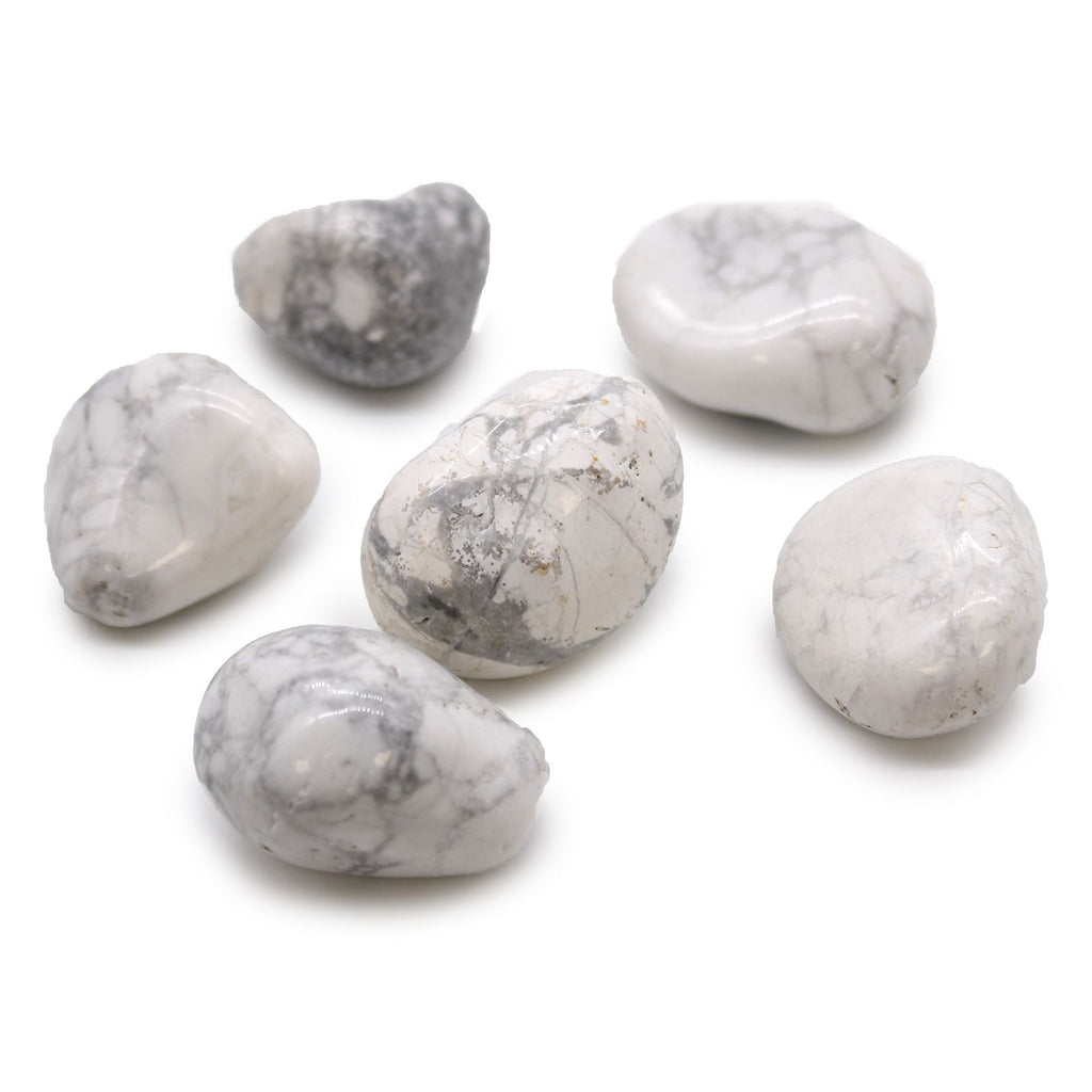 Large African Tumble Stones - White Howlite - Magnesite (Pack of 6)