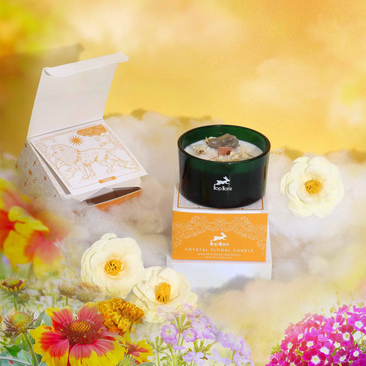 Hop Hare Crystal Magic Flower Candle - The Lion - view 5
