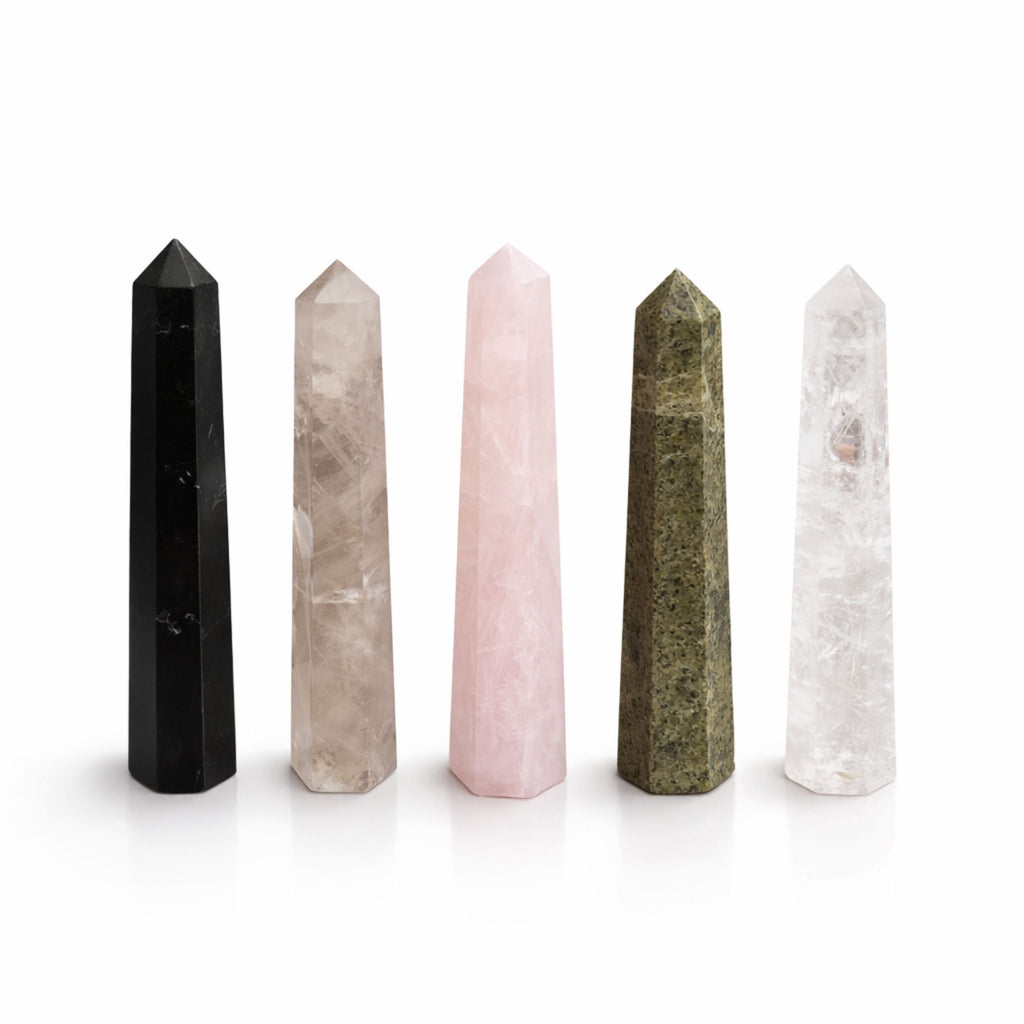 Gemstone Six Face Obelisk Point approx 11cm - Smoky Quartz - view 2