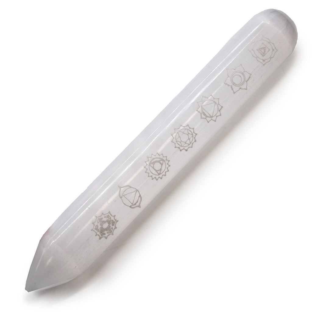 Selenite Wand - Seven Chakra, Pointed - view 3