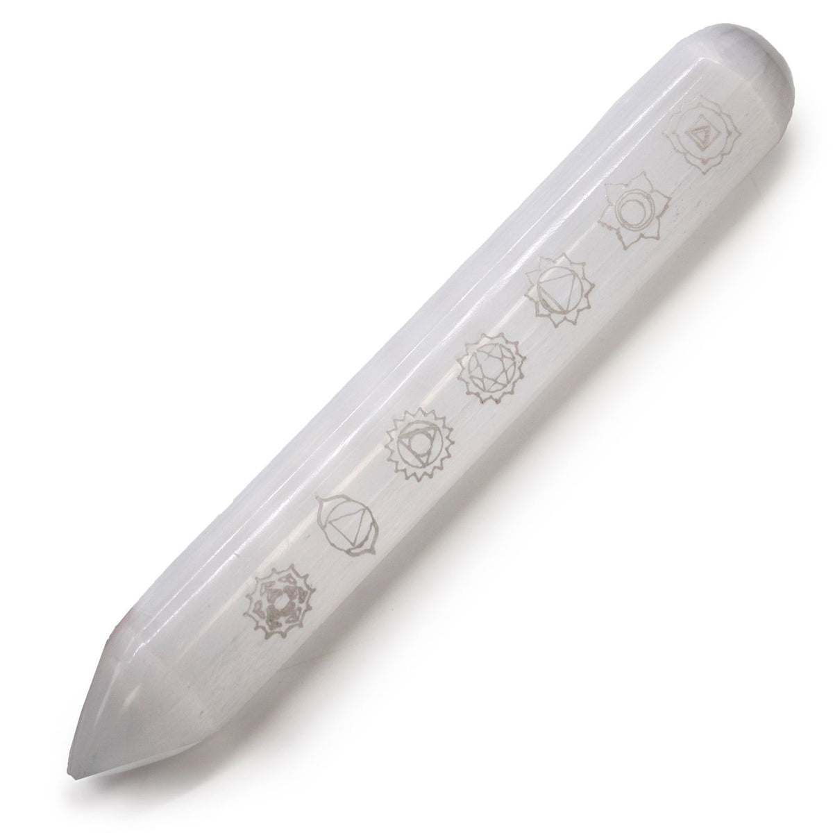 Selenite Wand - Seven Chakra, Pointed - view 3