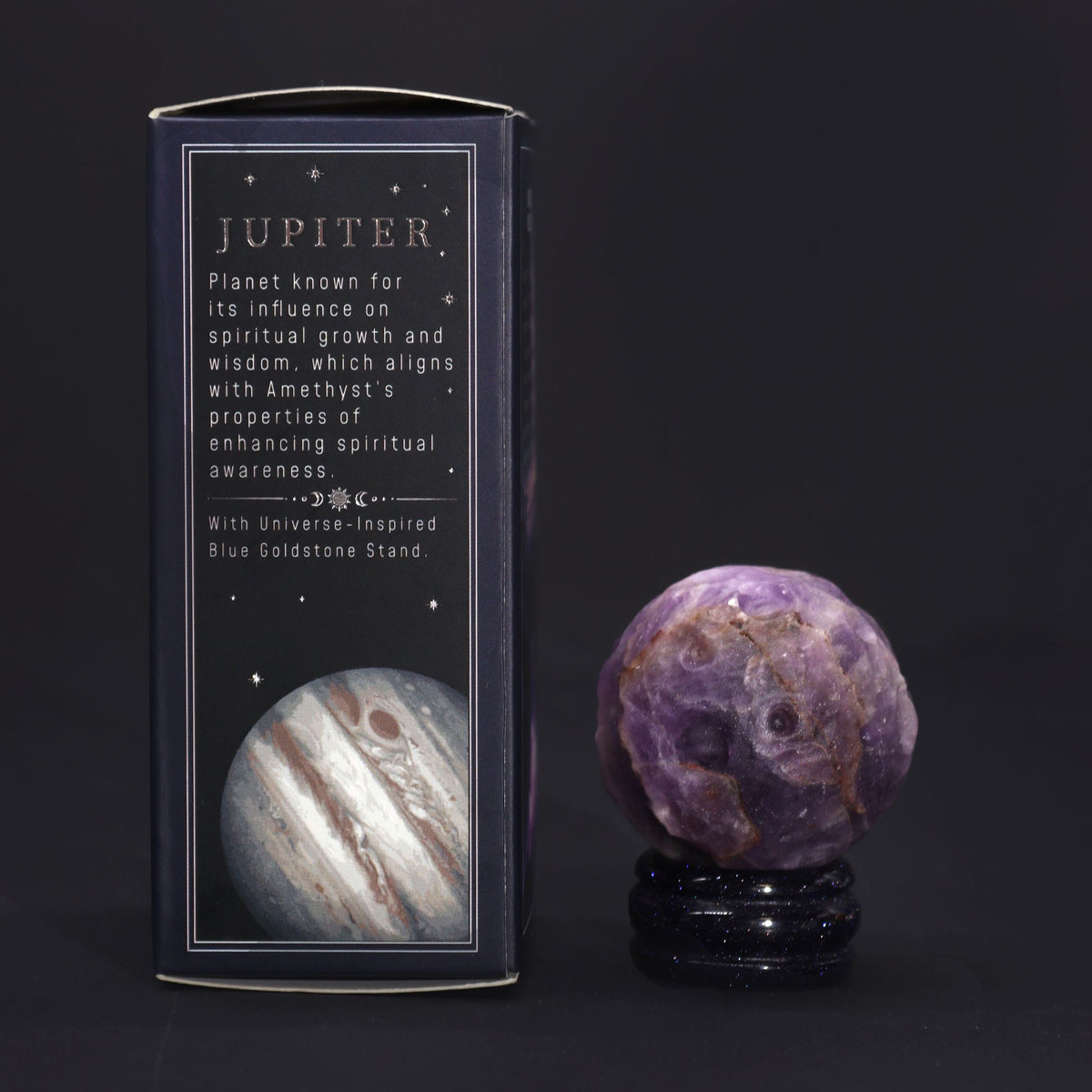 Amethyst Planet on a Goldstone Stand (JUPITER)