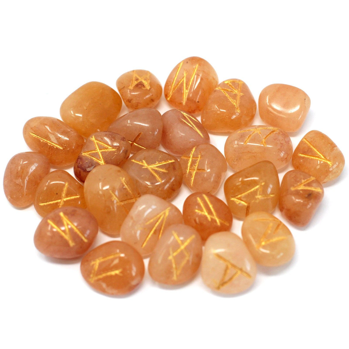 Runes Stone Set in Pouch - Yellow Aventurine - view 2