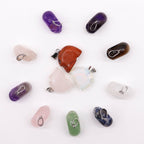 Assorted gemstone mini skull pendants with silver plated bails