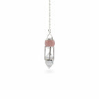 The Heart Whisperer - Double Power Pendulum - Rose Quartz Globe - Clear Quartz Double Terminated - view 2