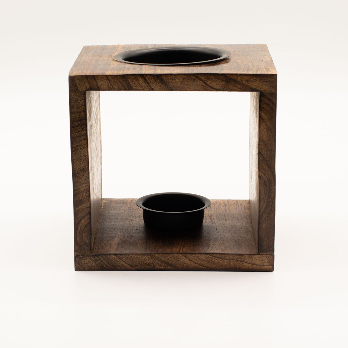 Large Square Mango Wood Oil Burner - Buddha Face - view 5
