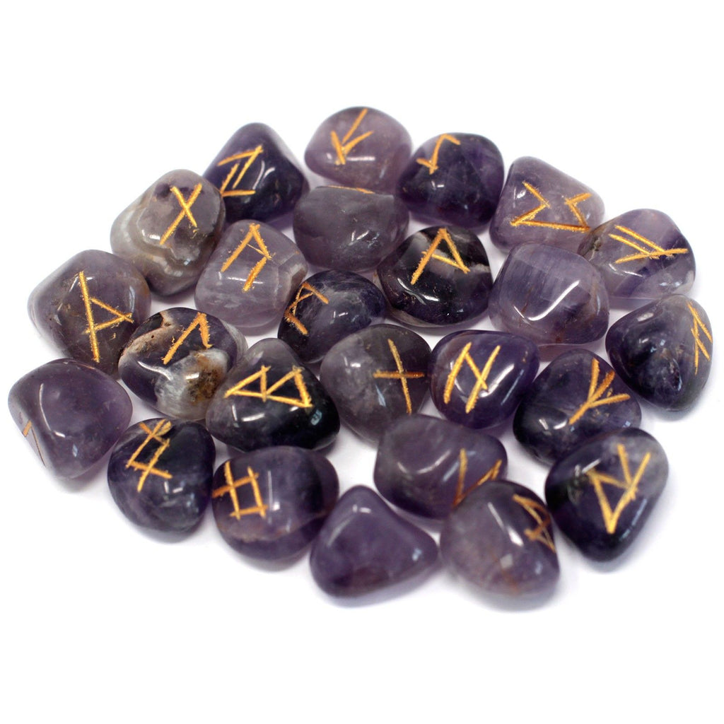 Runes Stone Set in Pouch - Amethyst - view 2