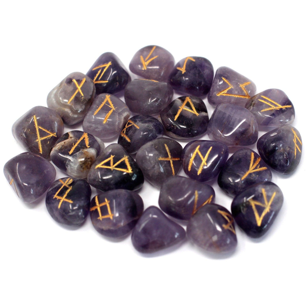 Runes Stone Set in Pouch - Amethyst - view 2
