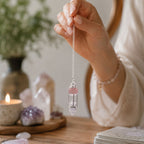 The Heart Whisperer - Double Power Pendulum - Rose Quartz Globe - Clear Quartz Double Terminated - view 3
