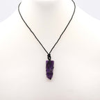 Laced Gemstone Flat Point Pendant - Amethyst - view 3