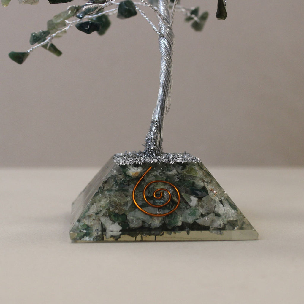 Gemstone Tree with Orgonite Base - 160 Stone - Moss Agate - view 3