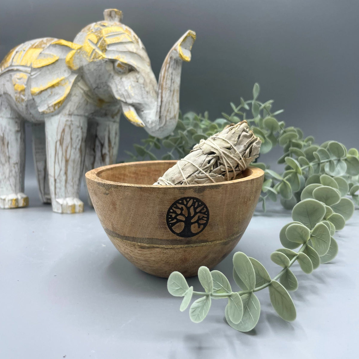 Wooden Smudge Bowl - Tree of Life - Small - view 2