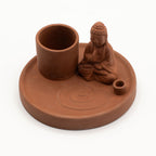 Multi Purpose Buddha Incense Plate - Natural Terracotta Style - view 2