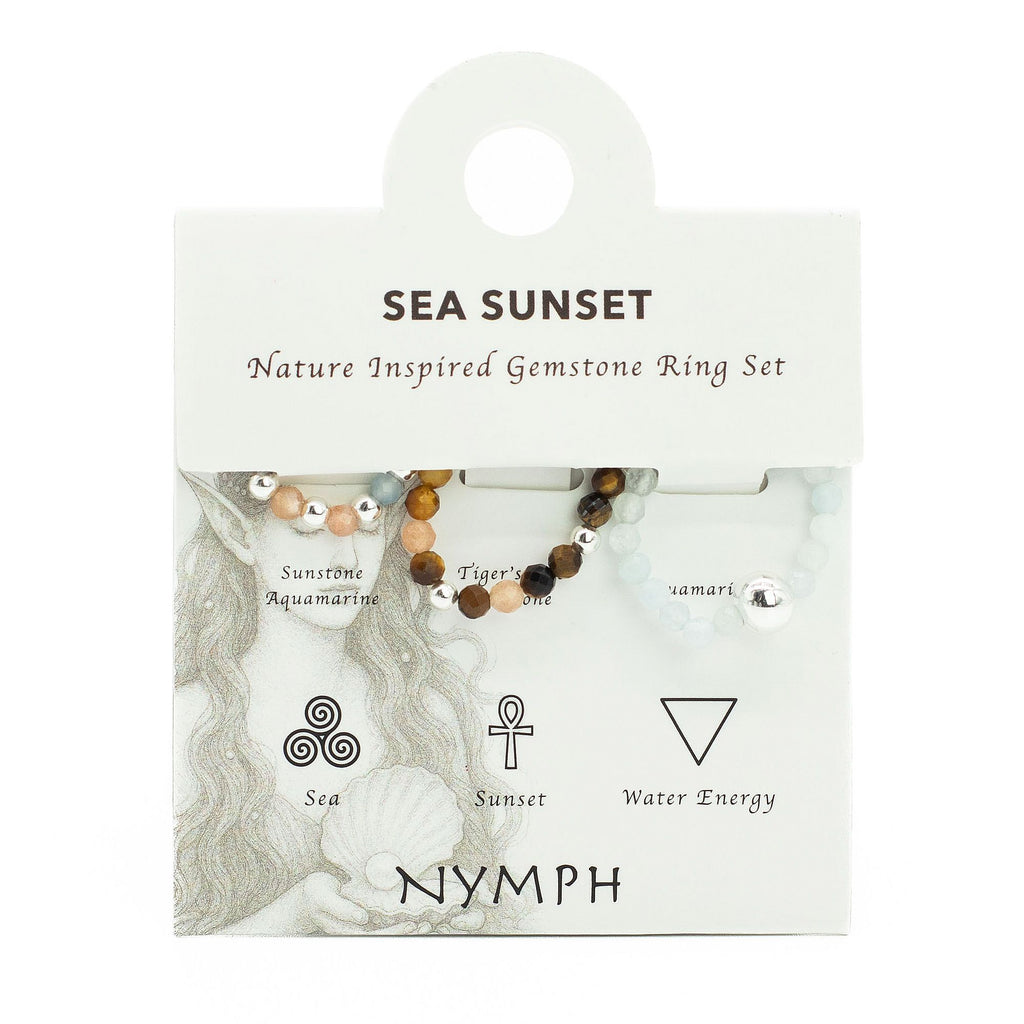 Nymph Spirit Gemstone Ring Set - Sea Sunset