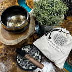 Hand Beaten & Engraved Singing Bowl Gift Set - 14cm - Flower of Life - view 3