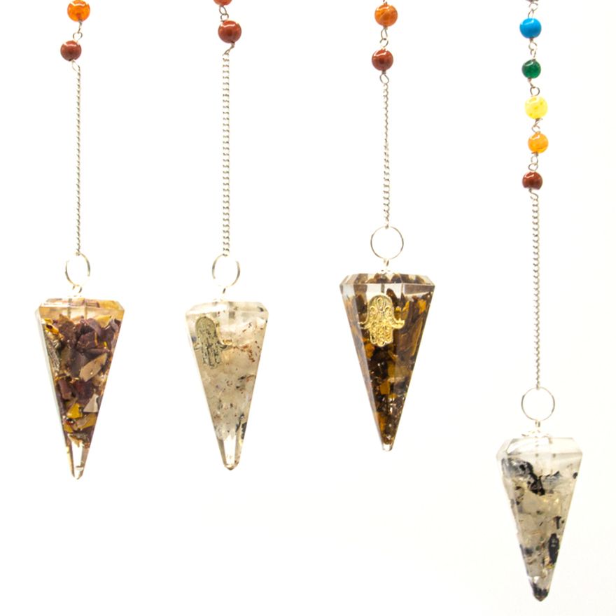 Orgonite Power Chakra Pendulum - Hamsa - view 2