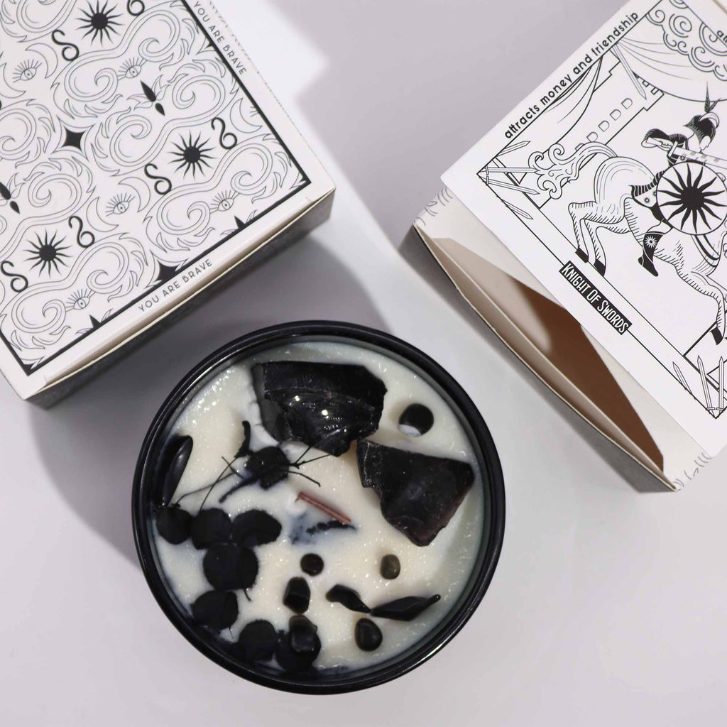 Hop Hare Crystal Magic Flower Candle - The Knight of Swords - view 4