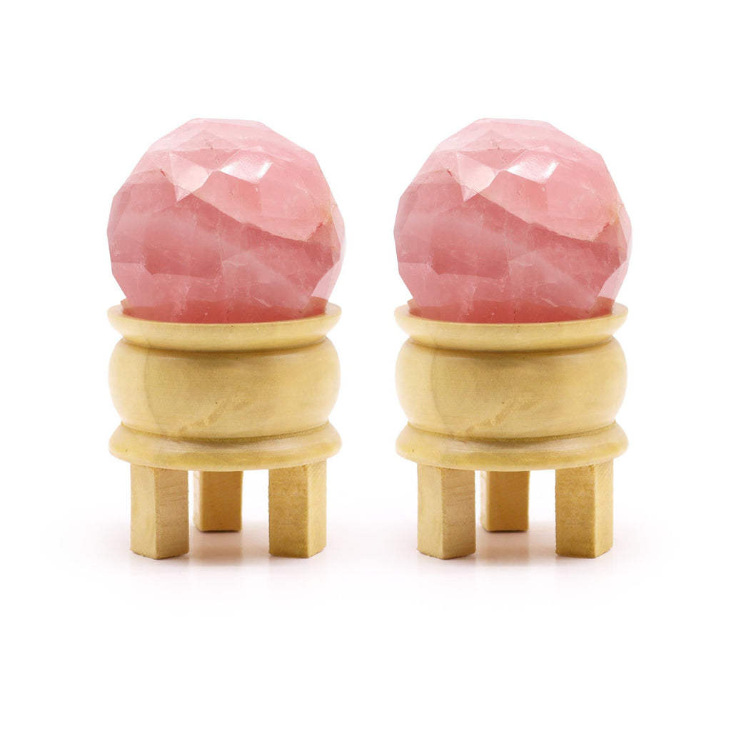 Gemstone Faceted Healing Ball & Stand - Rose Quartz - view 4