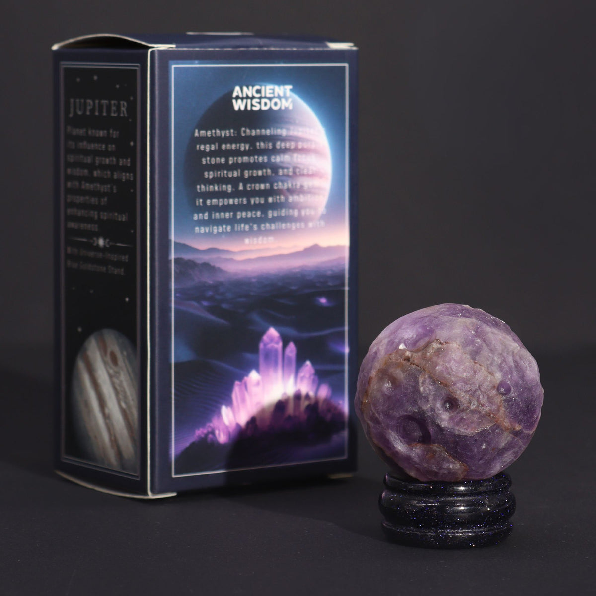 Amethyst Planet on a Goldstone Stand (JUPITER) - view 3