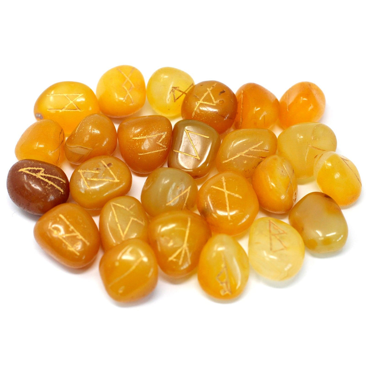 Runes Stone Set in Pouch - Yellow Onyx - view 2