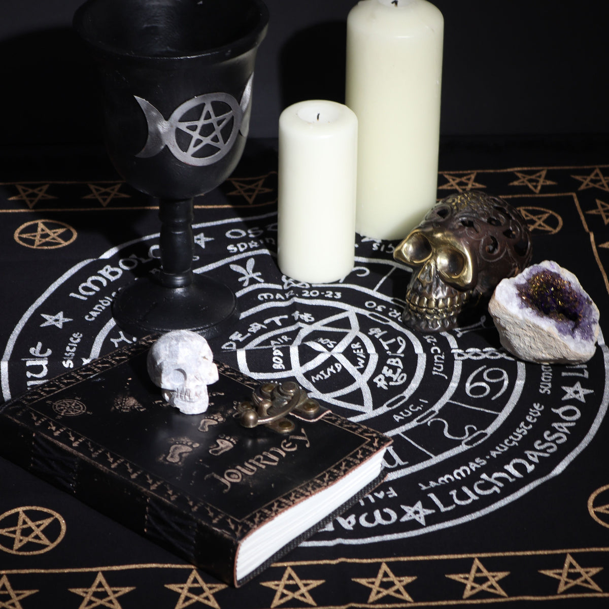 Esoteric Fringed Altar Cloth - Life Death Rebirth - view 4