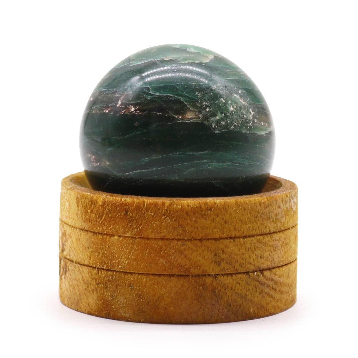 Indian Jade Crystal Sphere with Stand