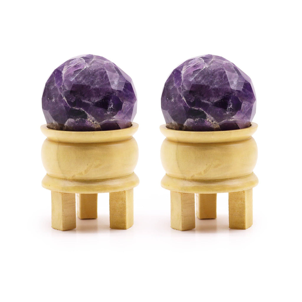 Gemstone Faceted Healing Ball & Stand - Amethyst - view 4