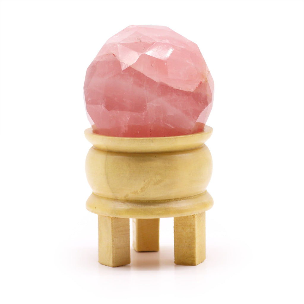 Gemstone Faceted Healing Ball & Stand - Rose Quartz - view 2
