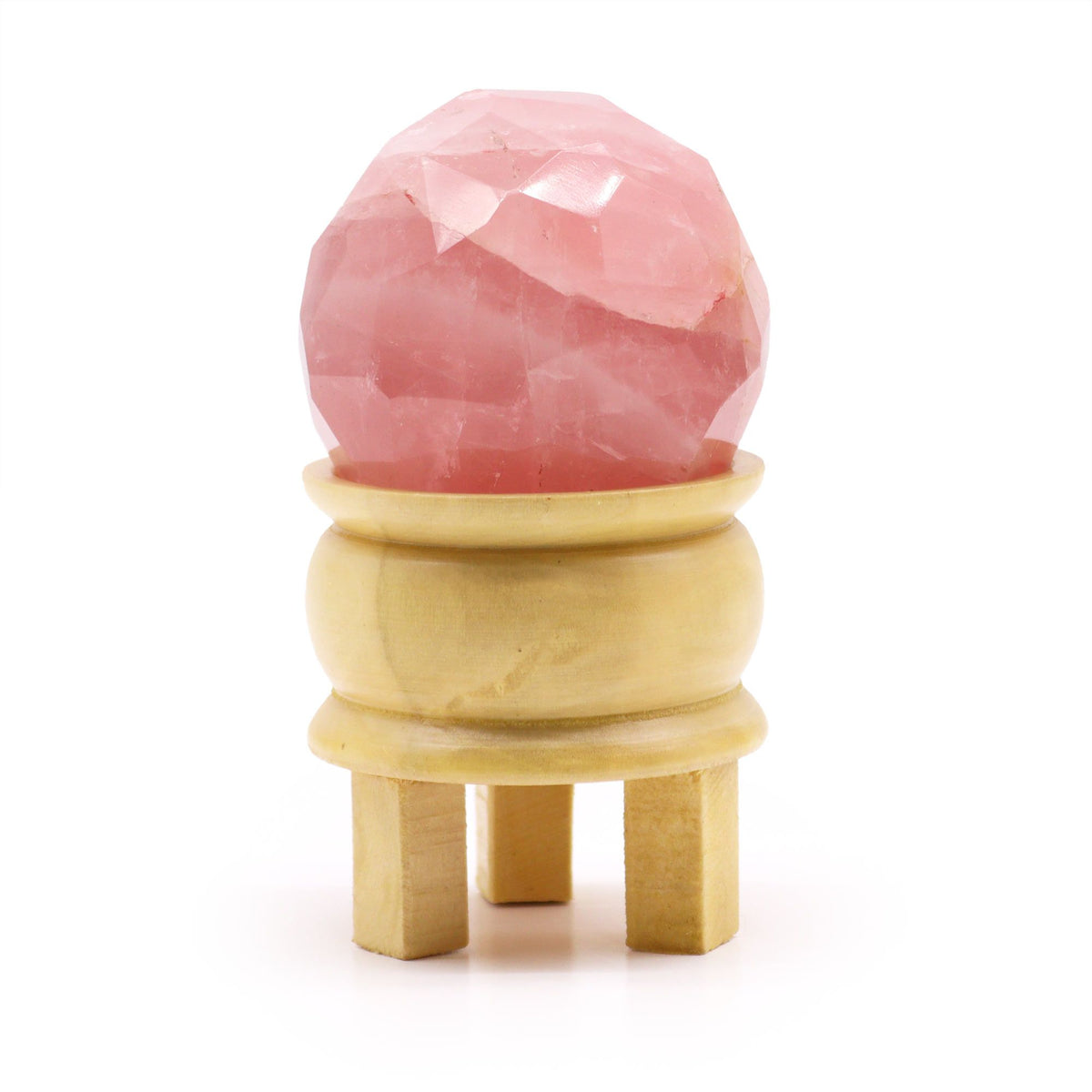 Gemstone Faceted Healing Ball & Stand - Rose Quartz - view 2