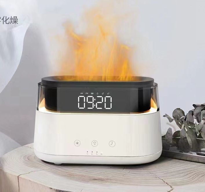 Modern Aroma Diffuser - Led Clock - USB-C - Flame Effect - view 2