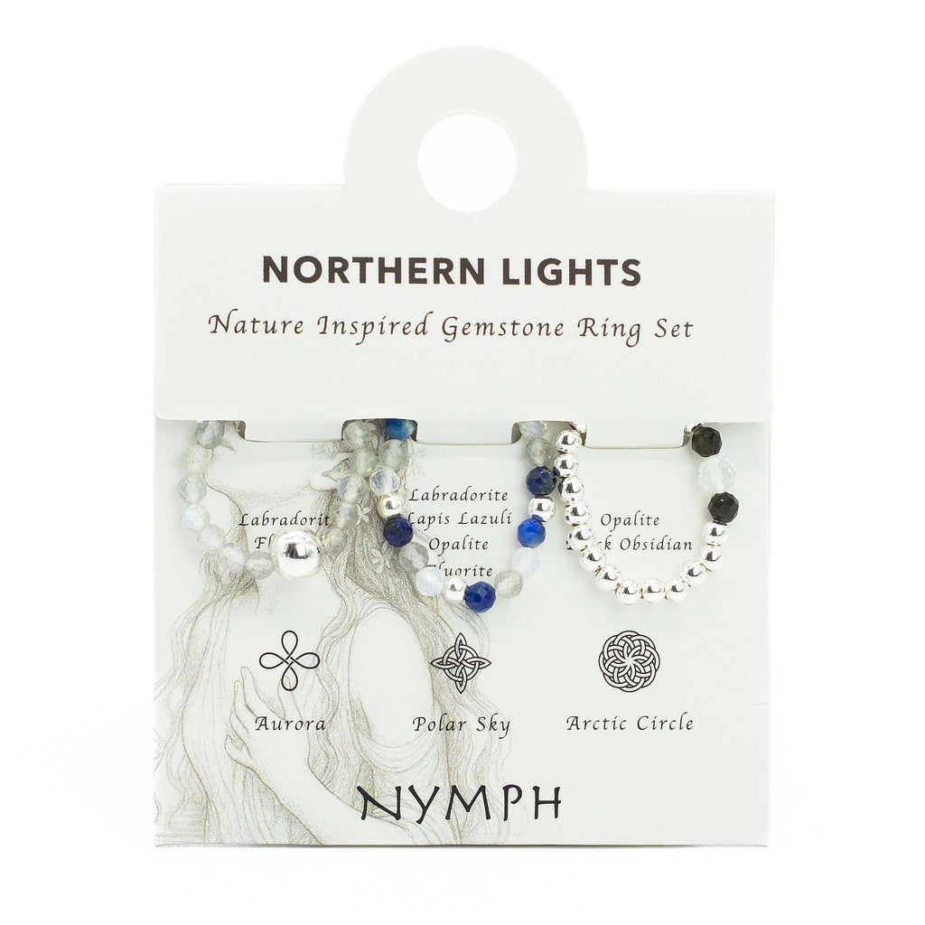 Nymph Spirit Gemstone Ring Set - Northern Lights