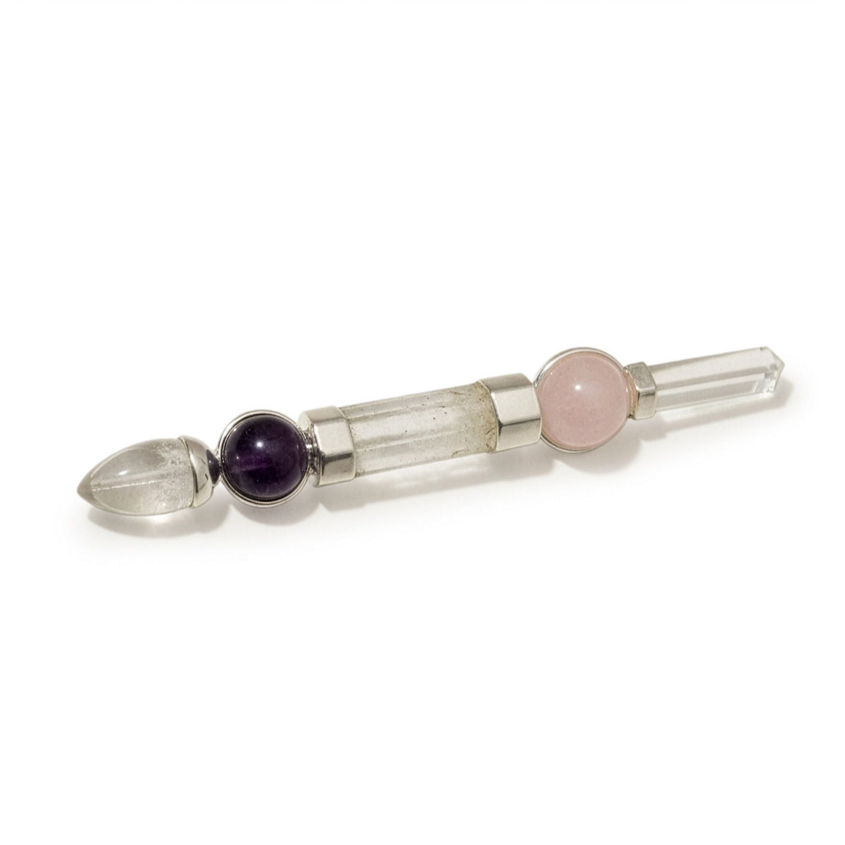 Celestial Prism Wand - Amethyst Moving Crystal Sphere Quartz-Style Stem - 12cm - view 5