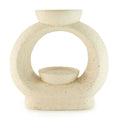 Ceramic Zen Oil Burner - Large Oval Pebble - Speckled Off-White