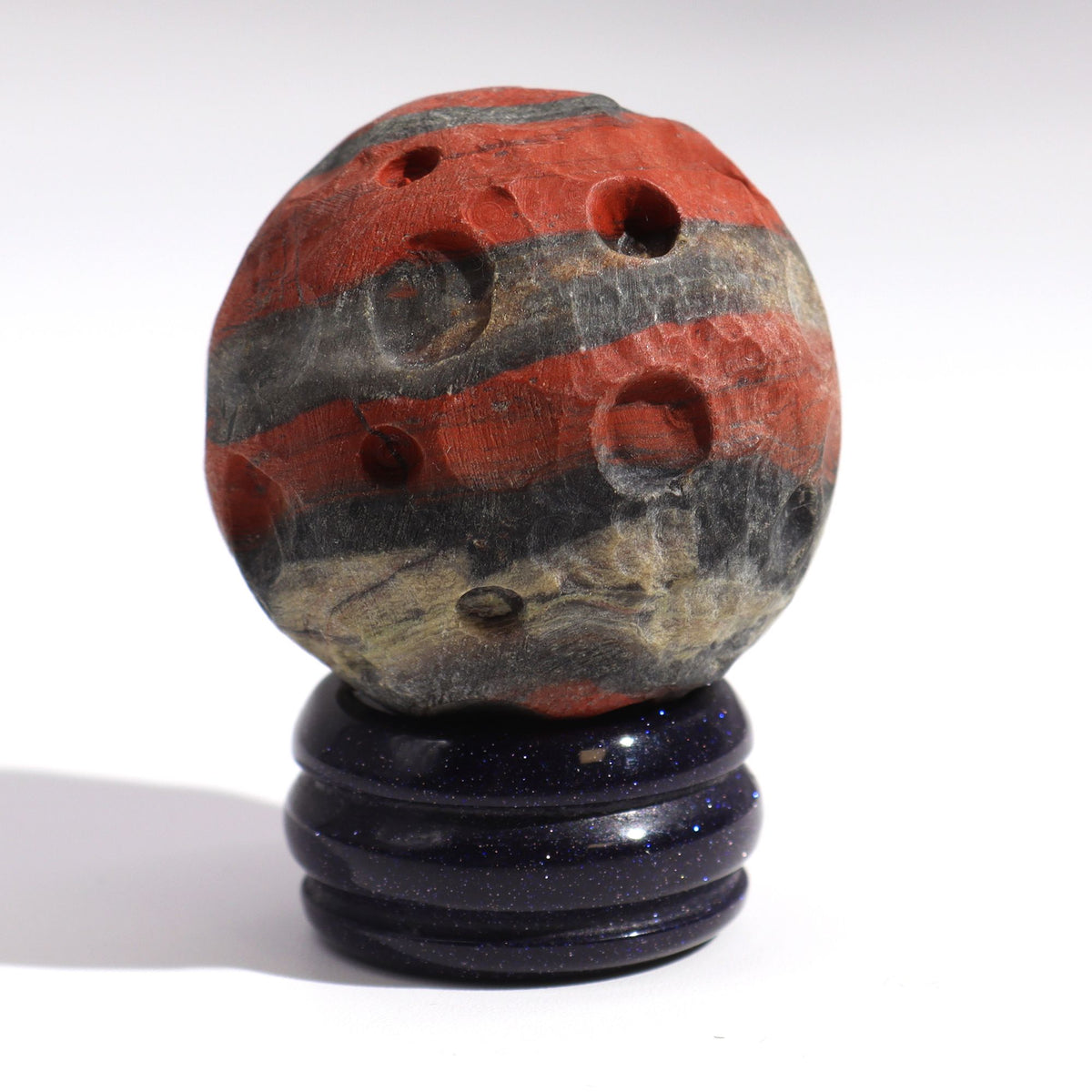 Red Jasper Planet on a Goldstone Stand (MARS) - view 2