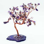 Lrg Gemstone Tree - Amethyst on Natural Agate Base (100 stones) - view 2