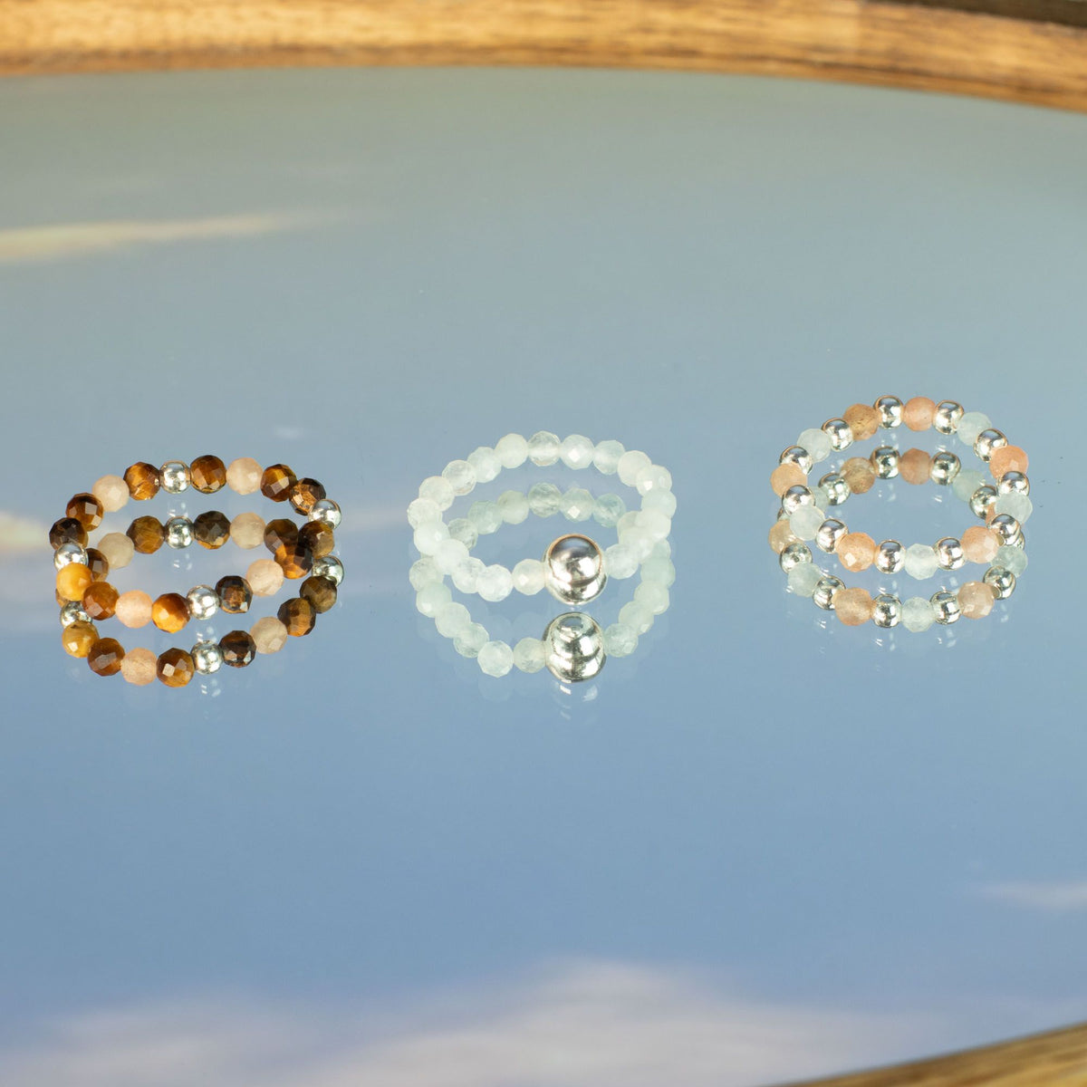 Nymph Spirit Gemstone Ring Set - Sea Sunset - view 5