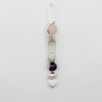 Celestial Prism Wand - Amethyst Moving Crystal Sphere Quartz-Style Stem - 12cm