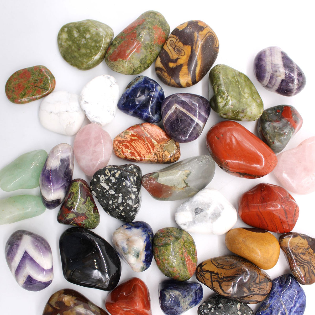 Medium African Tumble Stones - Amethyst - Chevron (Pack of 12) - view 2