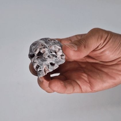 Calcite Geode Carved Skull - view 2